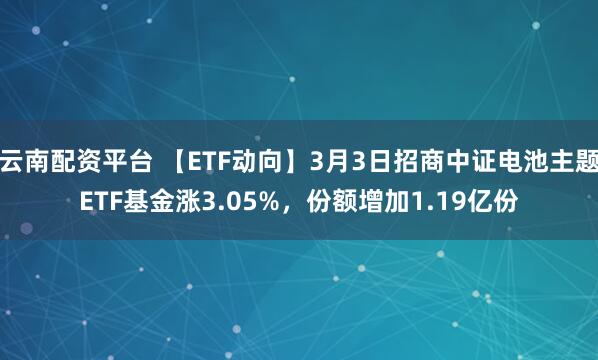 云南配资平台 【ETF动向】3月3日招商中证电池主题ETF基金涨3.05%，份额增加1.19亿份