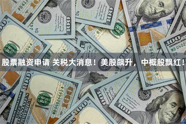 股票融资申请 关税大消息！美股飙升，中概股飘红！